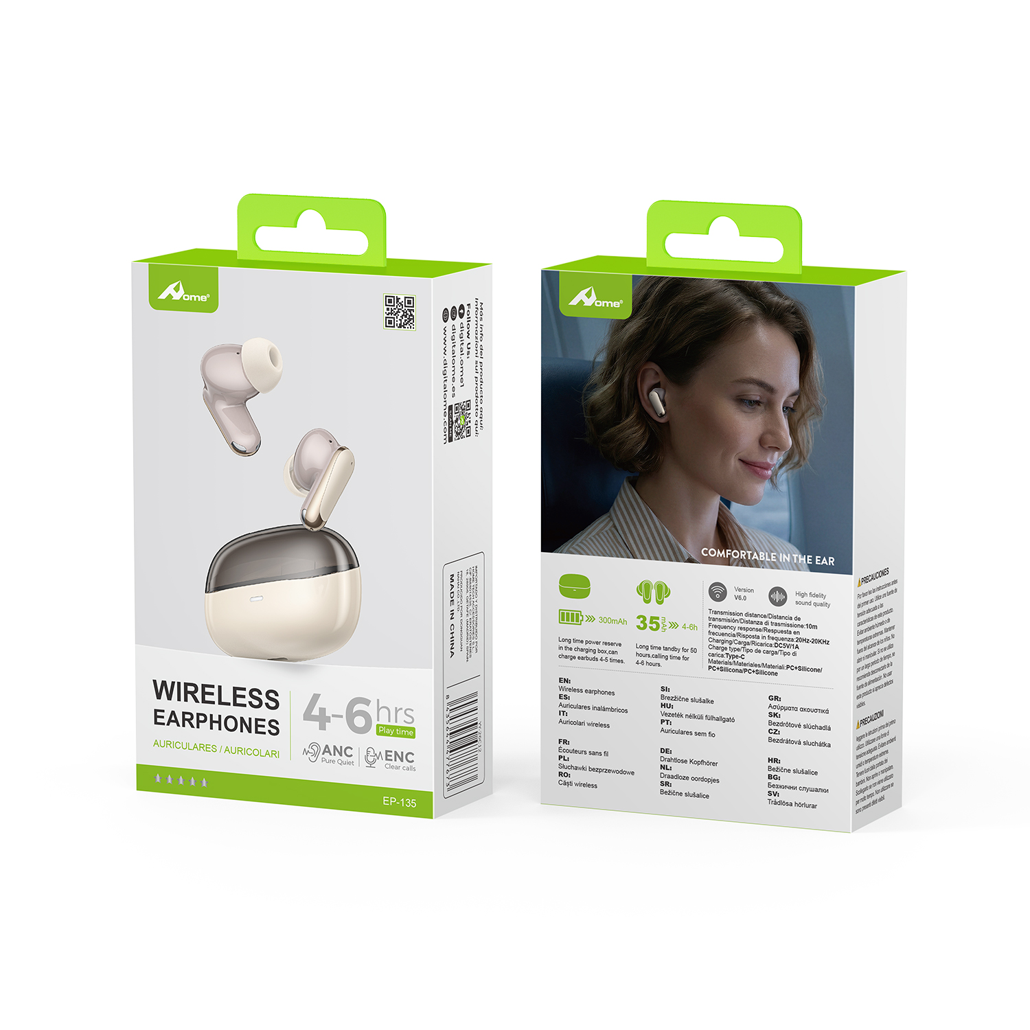 Auriculares Inalámbricos Bluetooth V6.0 con ANC y ENC EP-135 - Imagen 2