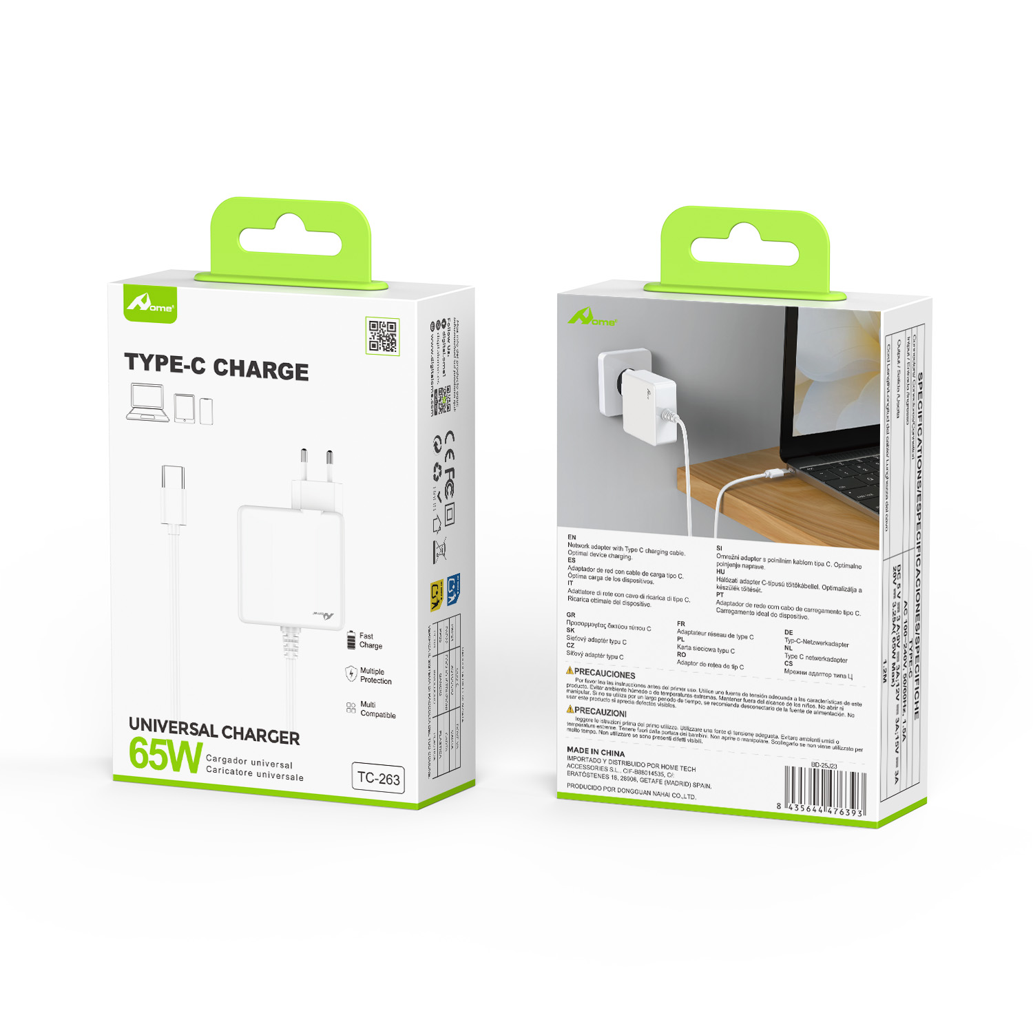 Adaptador de red con cable Tipo C 60W TC-263 - Imagen 2