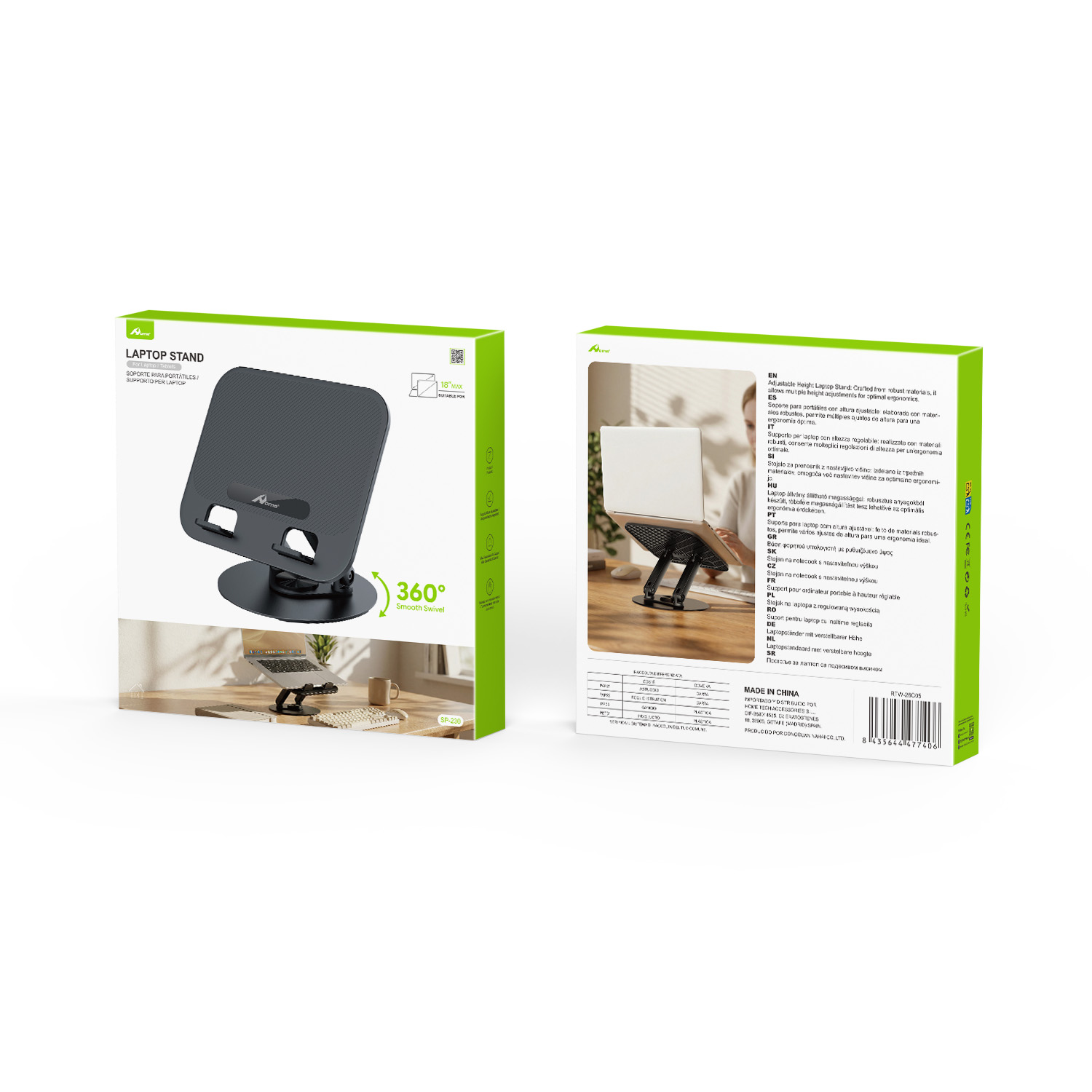 Soporte Plegable y Giratorio 360° para Portátil y Tablet SP-230 - Imagen 2