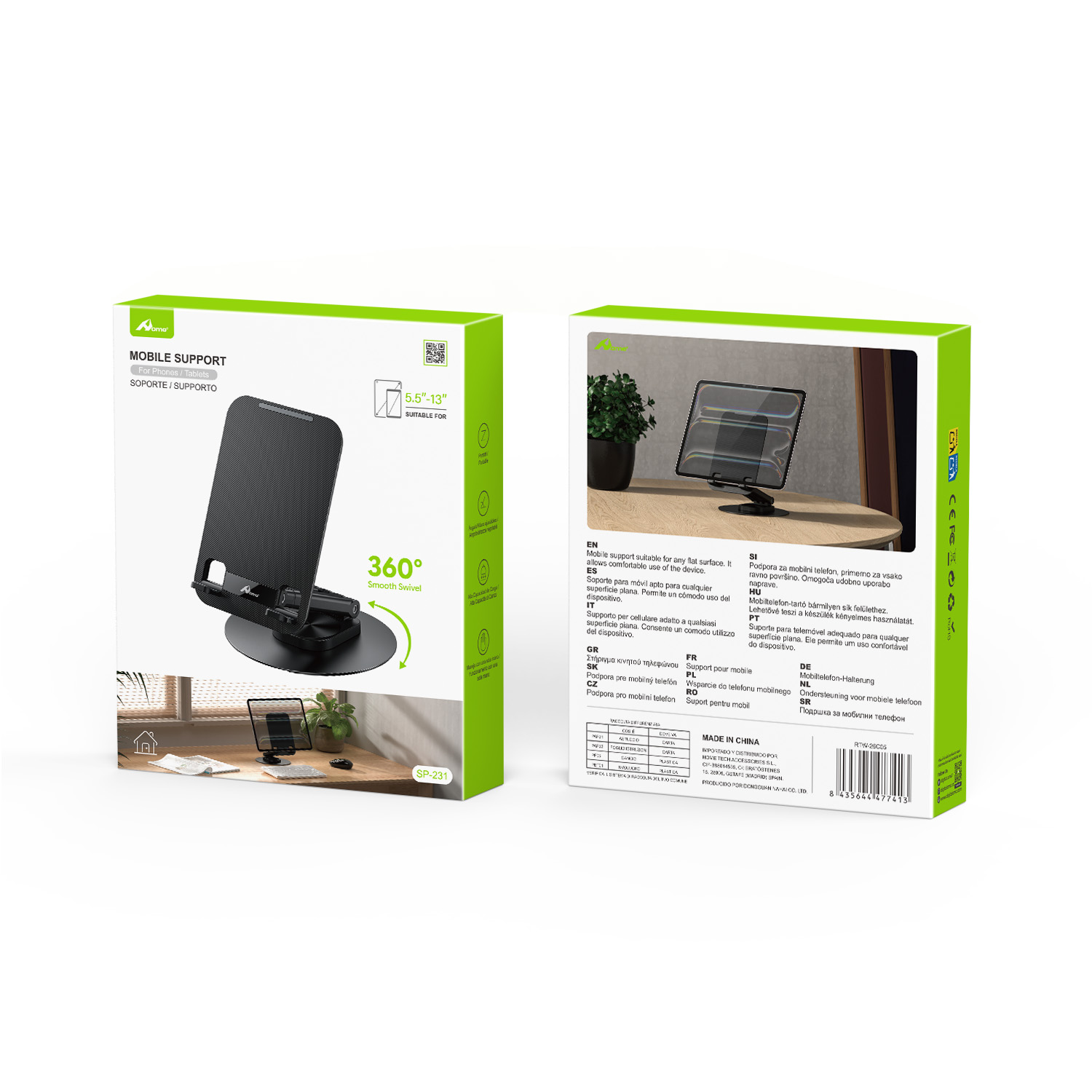 Soporte Plegable y Giratorio 360° para Portátil y Tablet SP-231 - Imagen 2