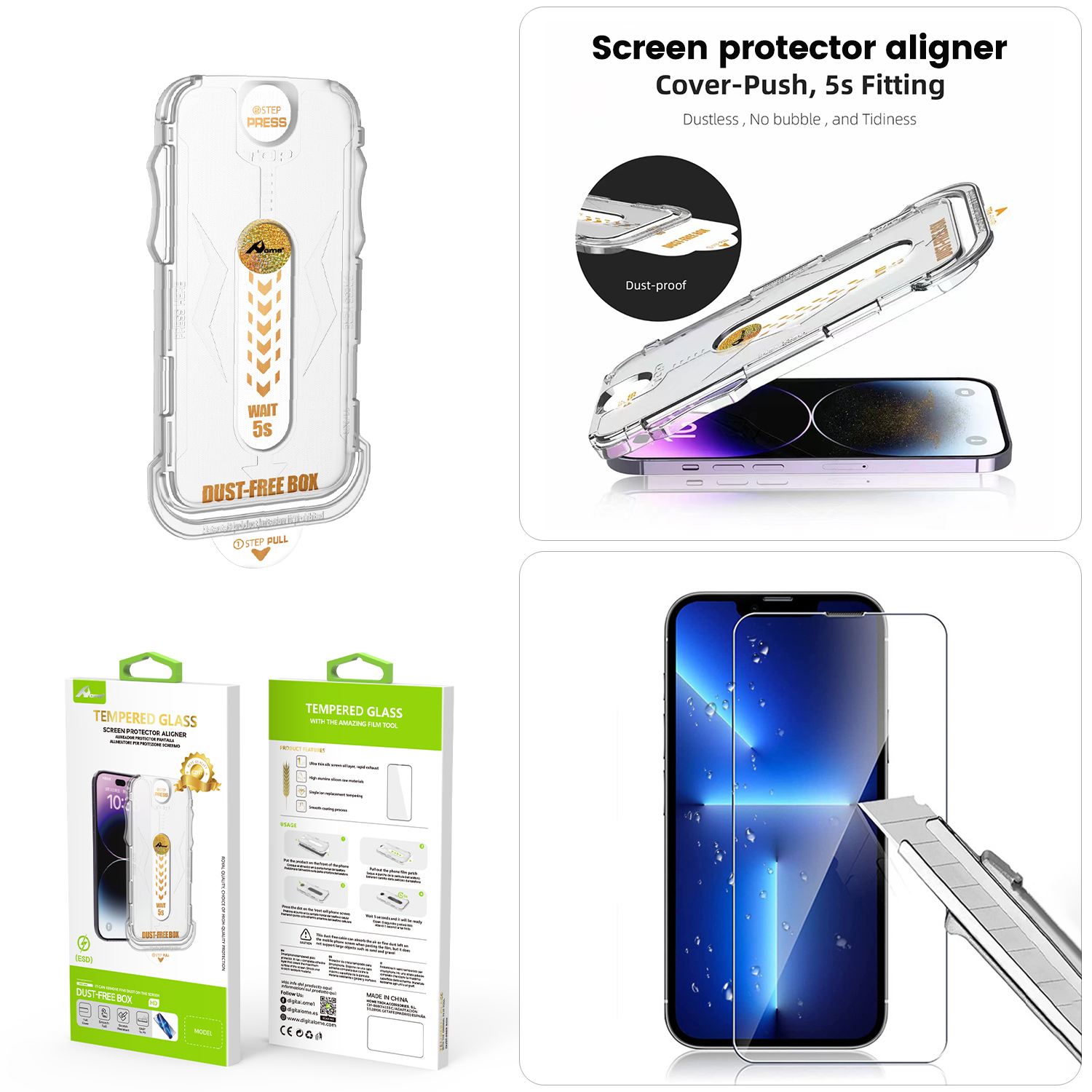 Protector de Pantalla con Alineador - iPhone