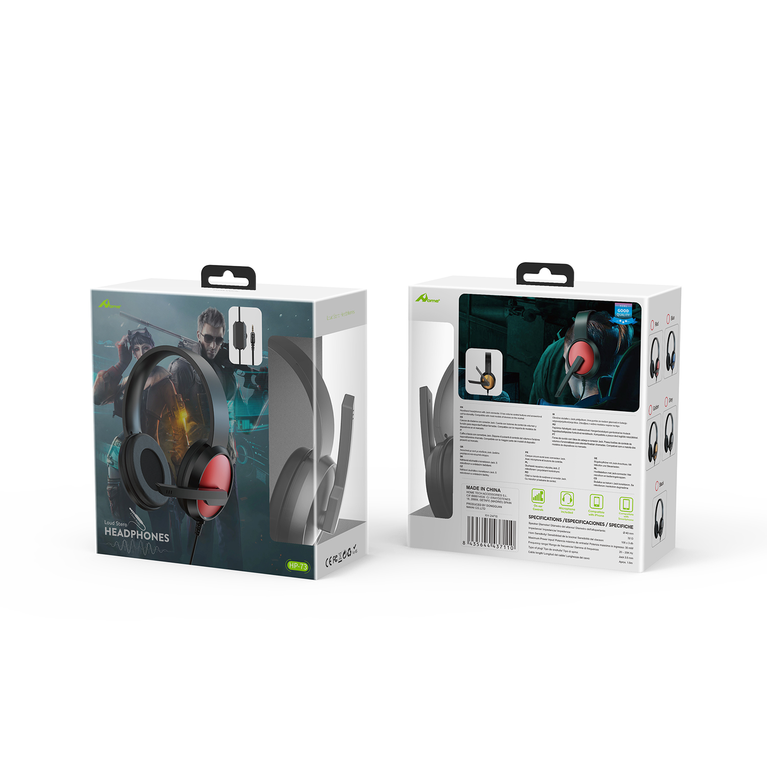 Cascos con Cable Jack y Micrófono HP-73