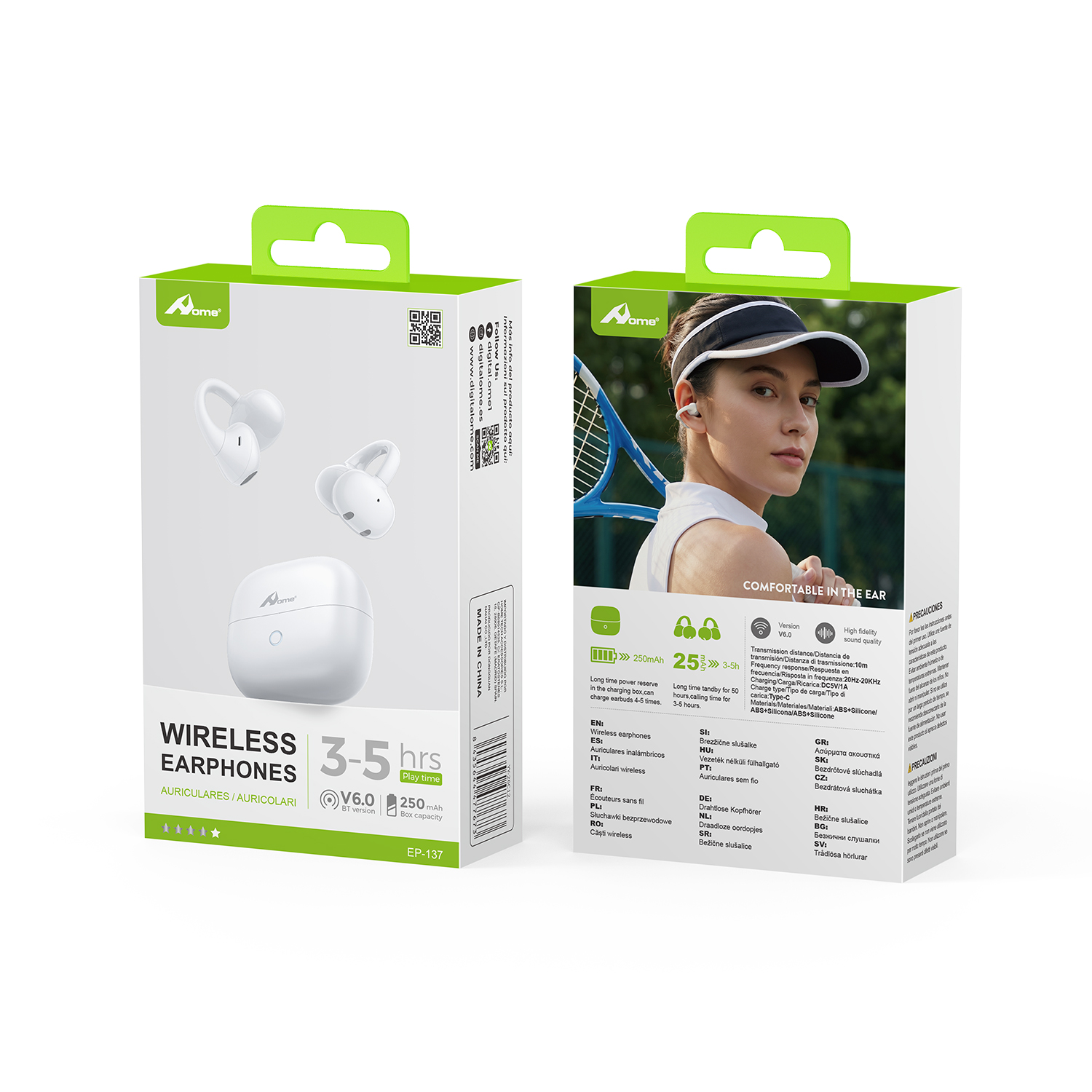 Auriculares Inalámbricos Open Ear Bluetooth 6.0 EP-137 Blanco
