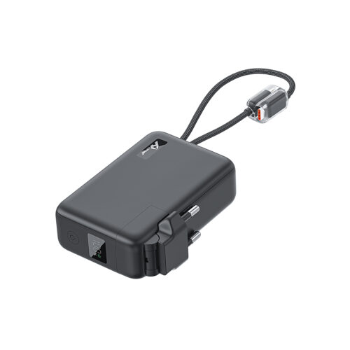 Power Bank 10.000 mAh 22.5W con Enchufe Plegable y Cables Integrados T200EA Negro