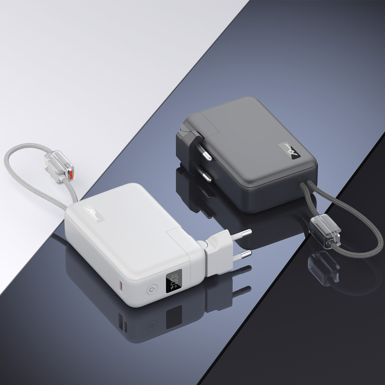 Power Bank 10.000 mAh 22.5W con Enchufe Plegable y Cables Integrados T200EA Negro
