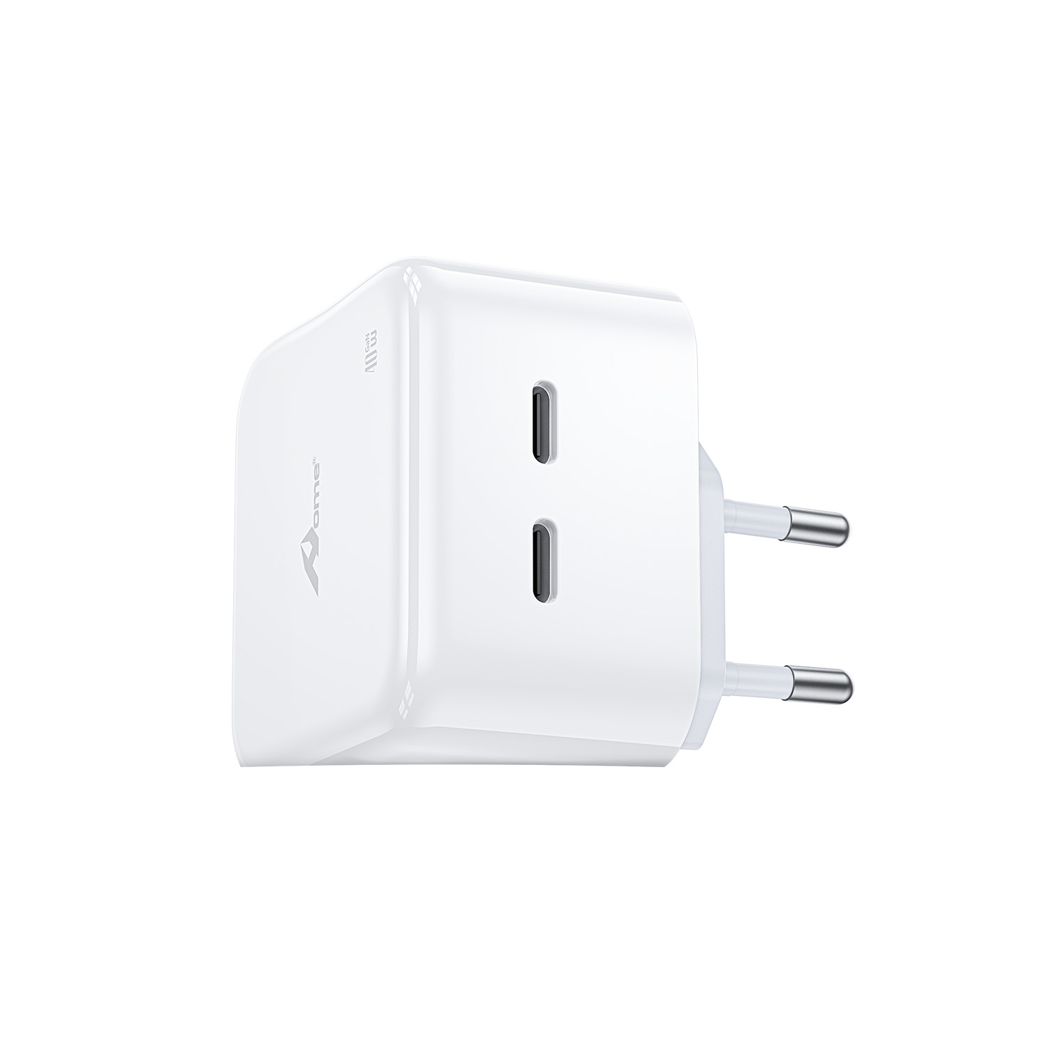 Cargador USB-C GaN 40W Doble Puerto TC-301 Blanco