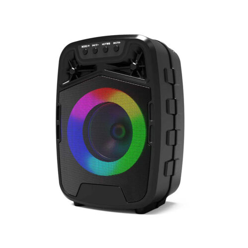 Altavoz Bluetooth Portátil con Luces RGB y Micrófono SPA-166 Negro