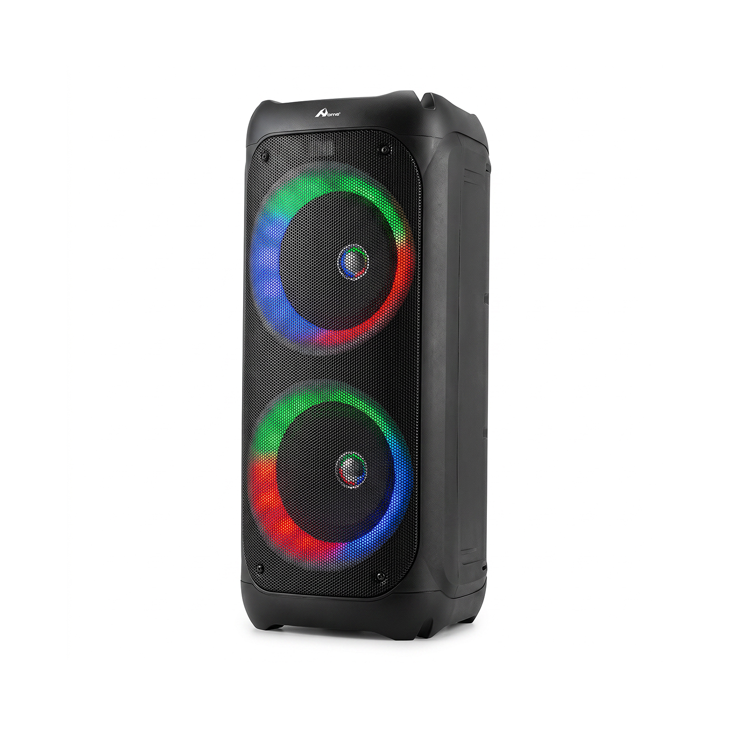 Altavoz Bluetooth Doble Woofer con Luces RGB y Micrófono SPA-167 Negro