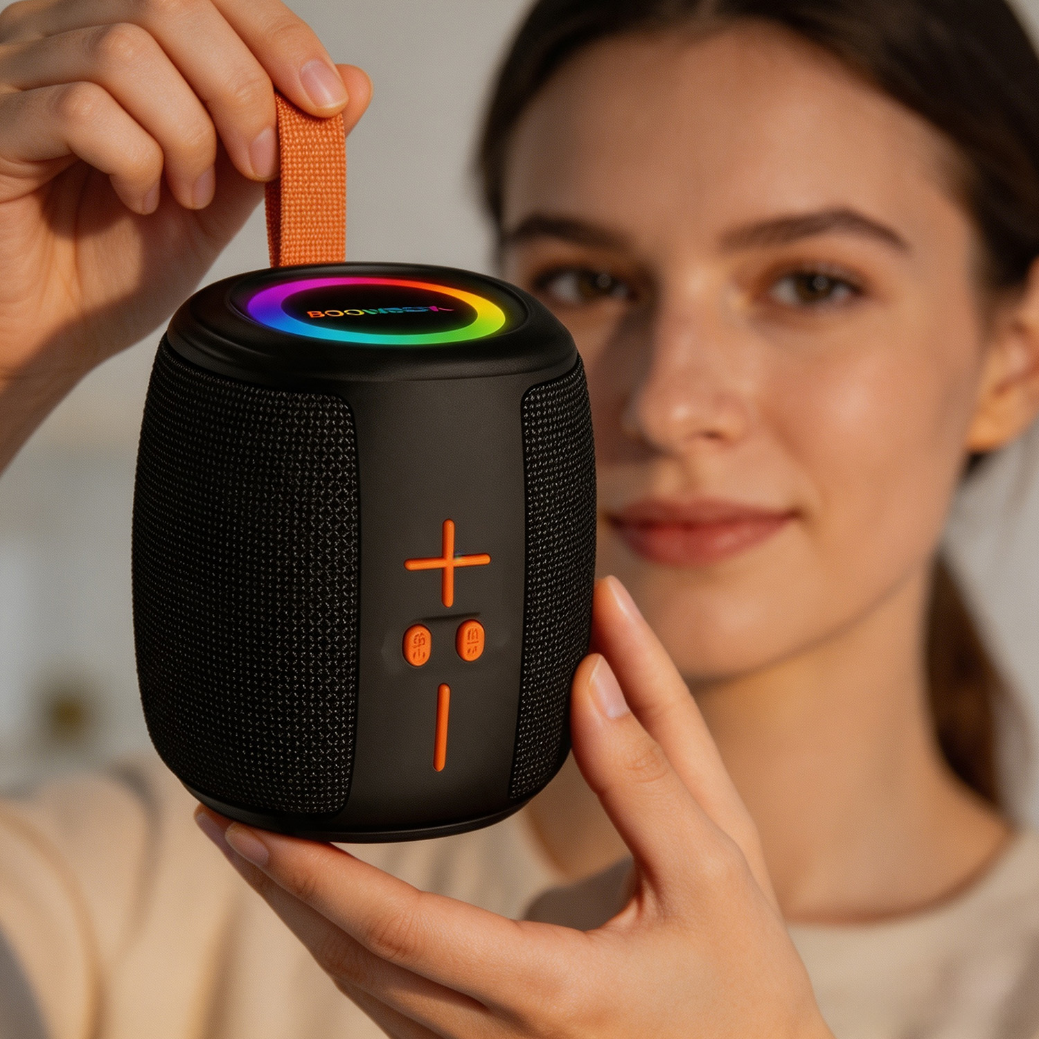 Altavoz Bluetooth Portátil 5W con Luces RGB AC712 Negro