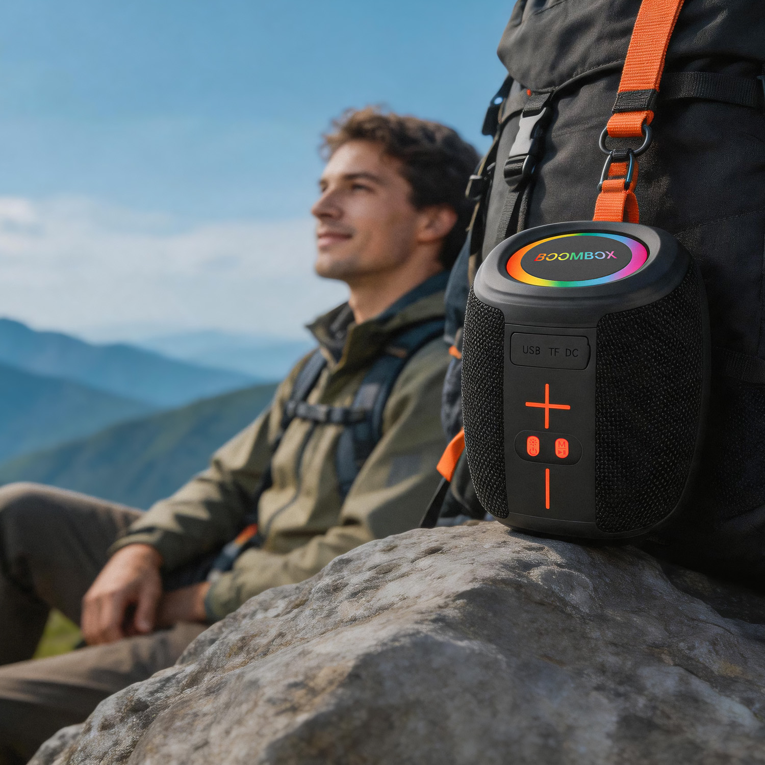 Altavoz Bluetooth Portátil 5W con Luces RGB AC712 Negro