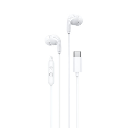 Auriculares con Cable USB Tipo C y Micrófono MEP-03C Blanco