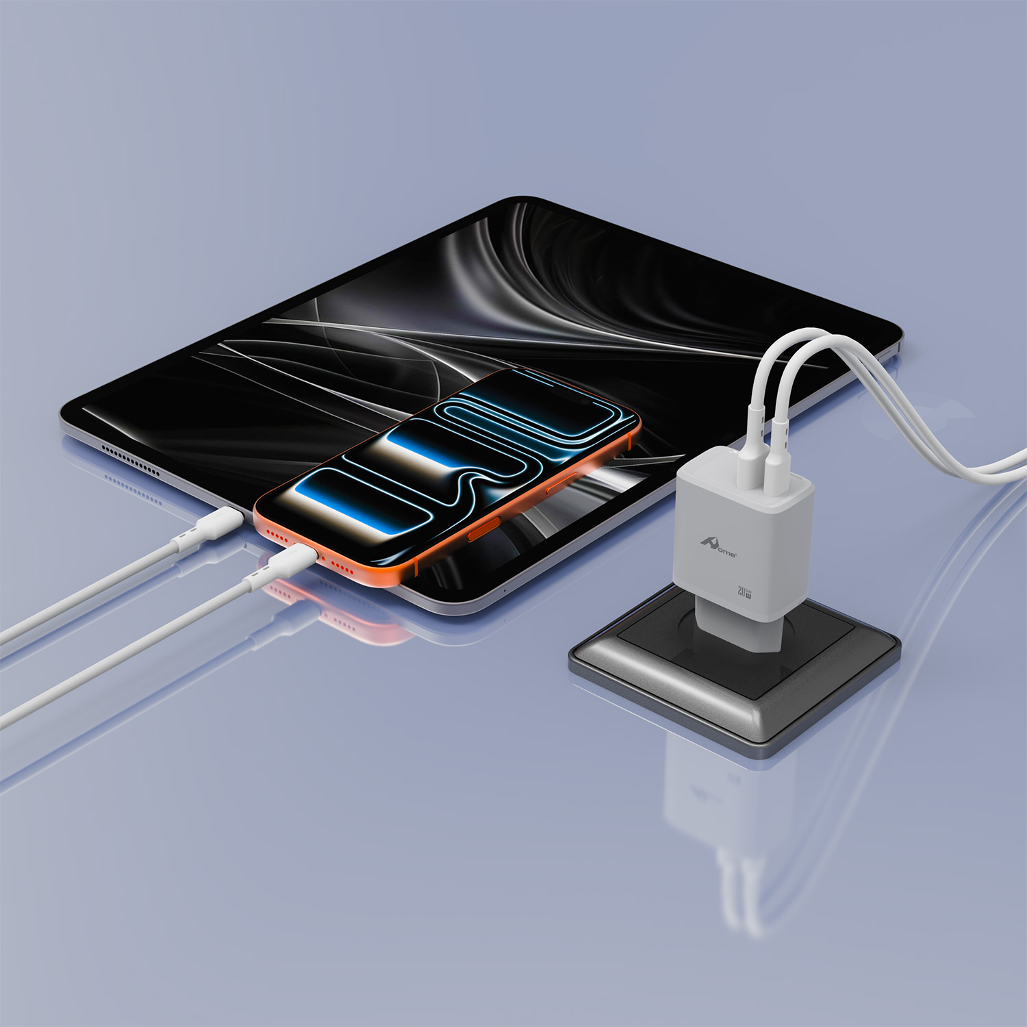 Cargador USB-C + USB-A GaN 20W TC-282