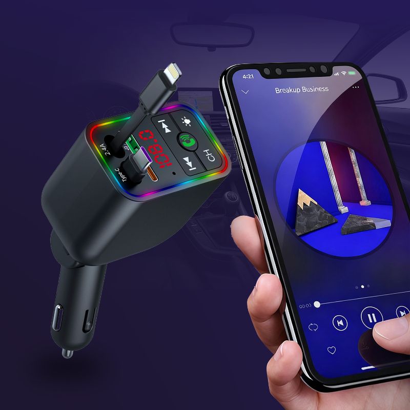 Transmisor FM Bluetooth + Cargador de coche 4 en 1 66W – L3