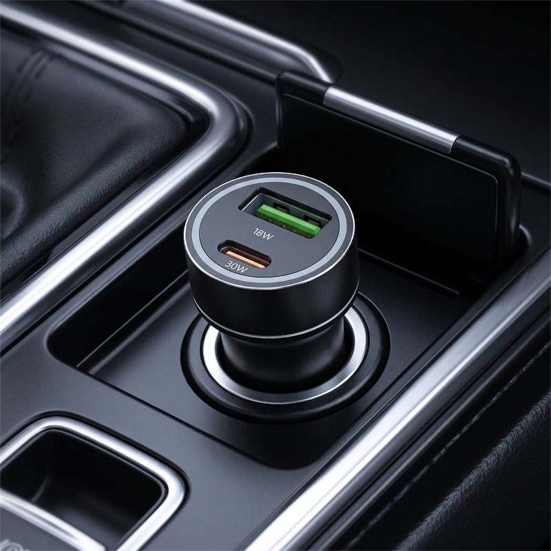 Cargador de coche 30W USB-C + USB-A – CC-209