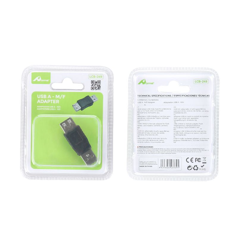 Adaptador USB-A macho a USB-A hembra – LCB-249