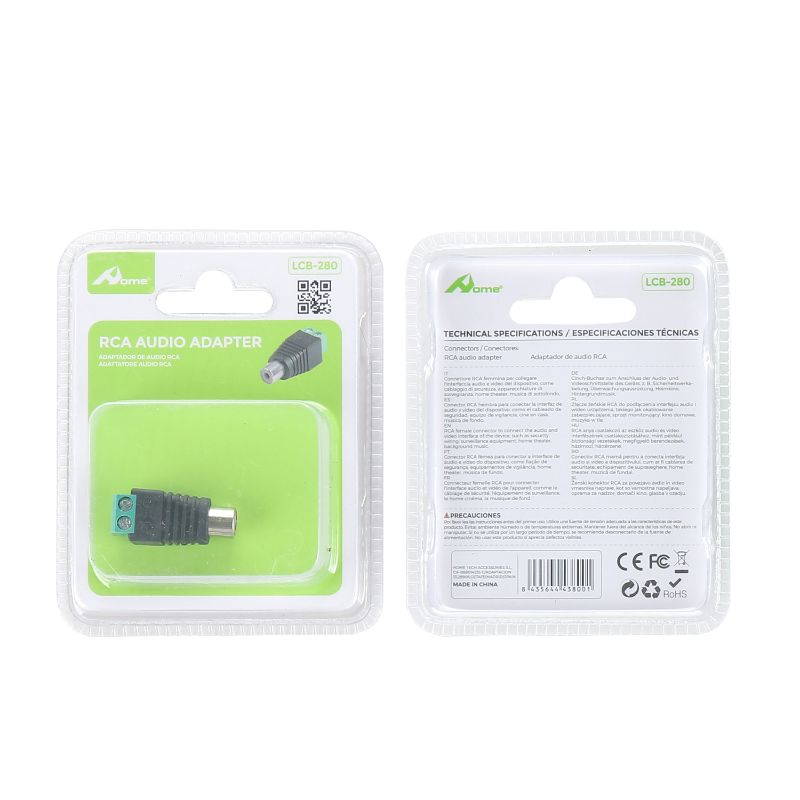 Adaptador RCA macho a bornes de tornillo – LCB-280