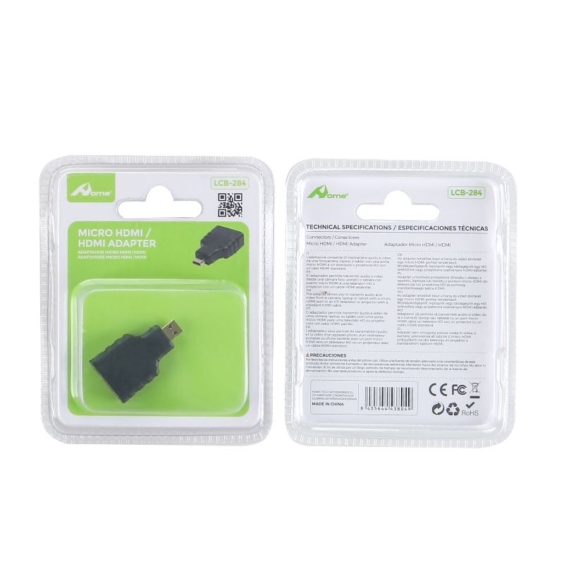 Adaptador Micro HDMI macho a HDMI hembra – LCB-284