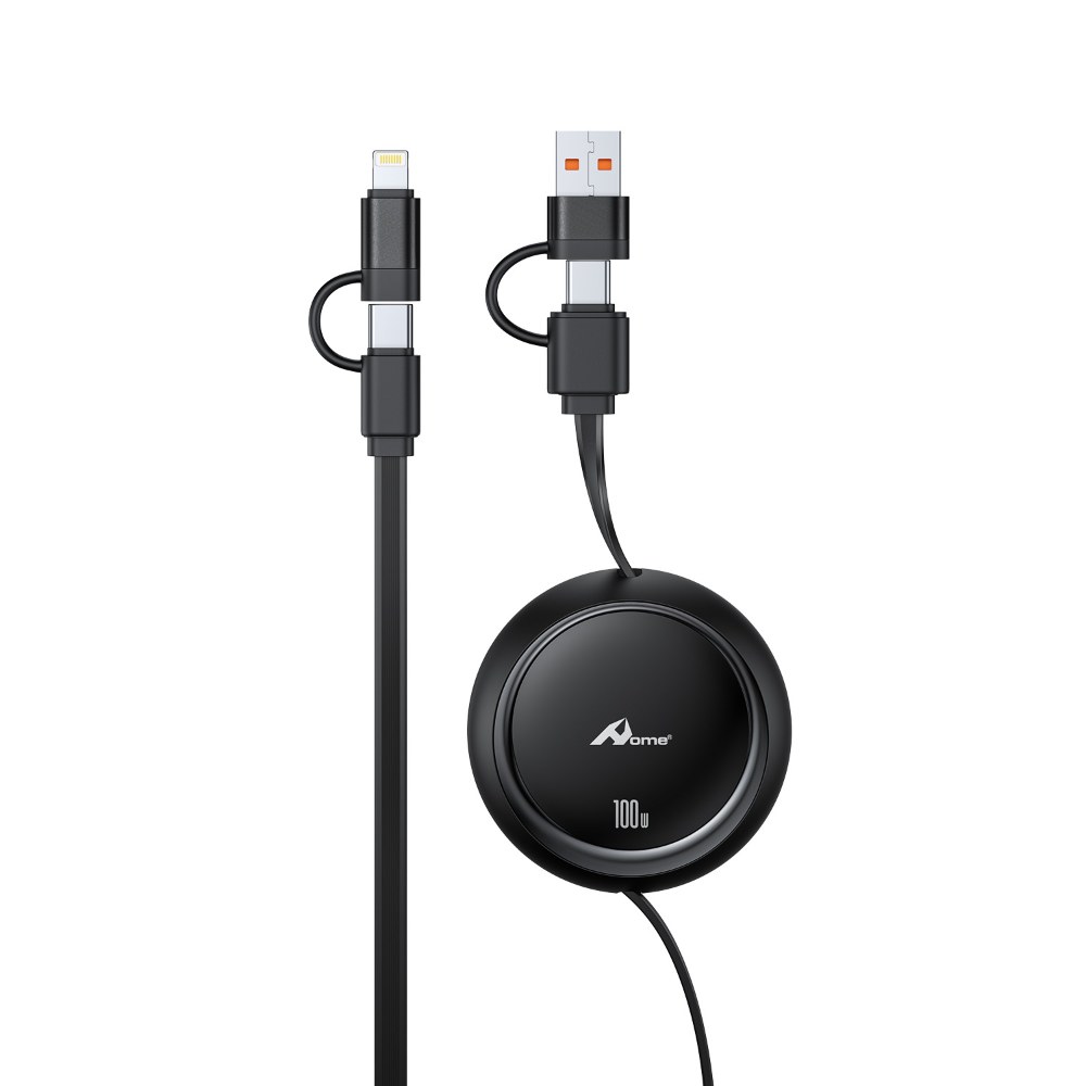 Cable retráctil 4 en 1 100W USB-C/USB-A a Tipo C y Lightning – CB-350